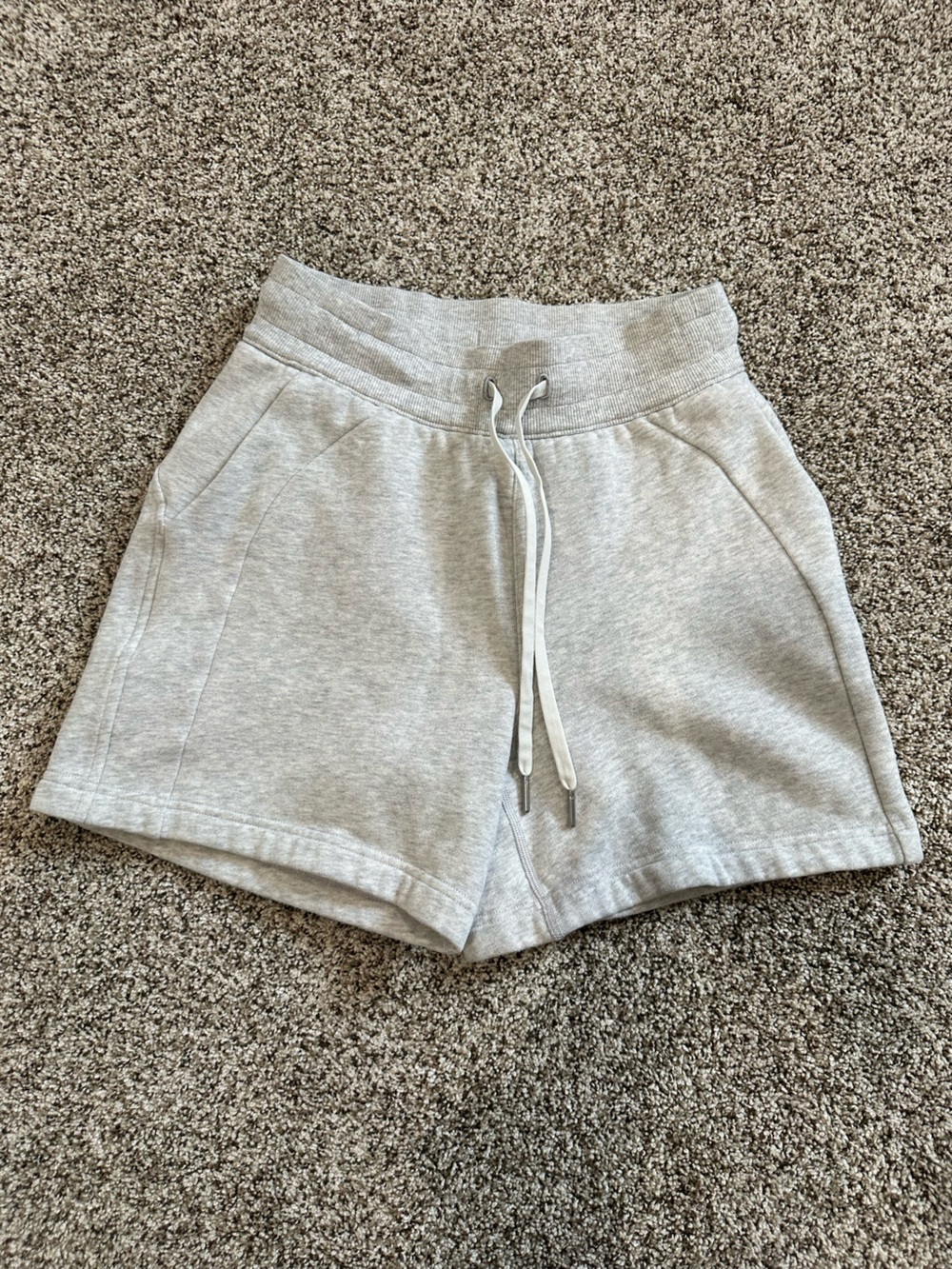 Lululemon Heather Gray Drawstring Sweat Shorts Size 4